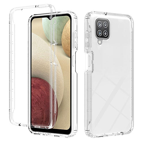 Ultra-thin Transparent Gel Gradient Soft Matte Finish Front and Back Case 360 Degrees Cover YB2 for Samsung Galaxy M12 Clear