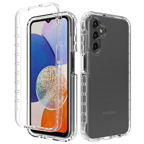 Ultra-thin Transparent Gel Gradient Soft Matte Finish Front and Back Case 360 Degrees Cover ZJ1 for Samsung Galaxy A05s Clear