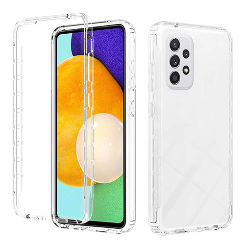 Ultra-thin Transparent Gel Gradient Soft Matte Finish Front and Back Case 360 Degrees Cover ZJ2 for Samsung Galaxy A52s 5G Clear