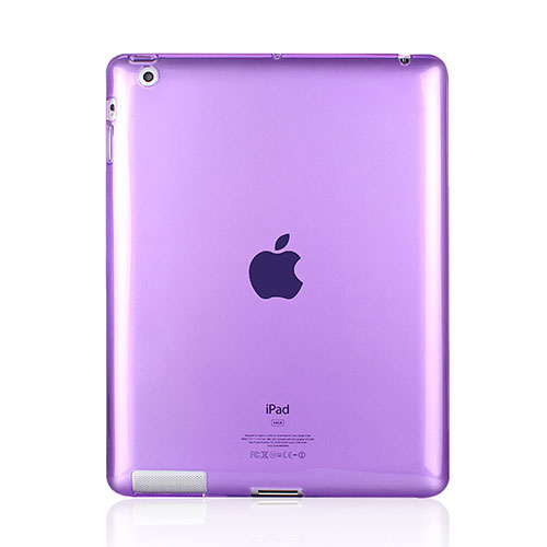 Ultra-thin Transparent Gel Soft Case for Apple iPad 4 Purple