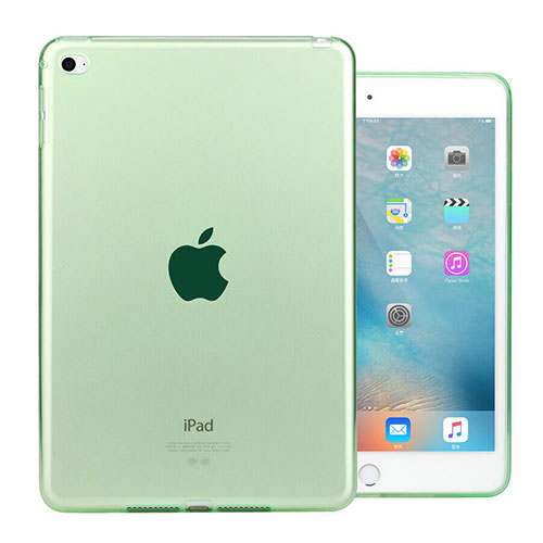 Ultra-thin Transparent Gel Soft Case for Apple iPad Mini 4 Green