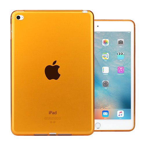 Ultra-thin Transparent Gel Soft Case for Apple iPad Mini 4 Orange