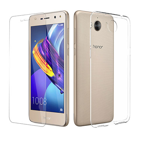 Ultra-thin Transparent Gel Soft Case with Screen Protector for Huawei Honor Play 6 Clear