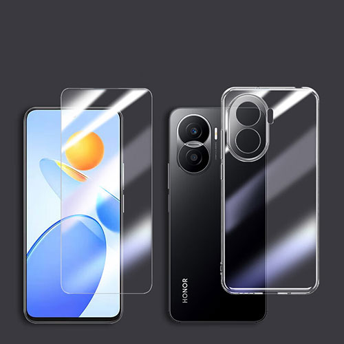 Ultra-thin Transparent Gel Soft Case with Screen Protector for Huawei Honor X40i 5G Clear