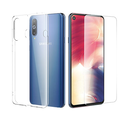 Ultra-thin Transparent Gel Soft Case with Screen Protector for Samsung Galaxy A8s SM-G8870 Clear