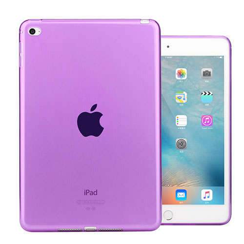 Ultra-thin Transparent Gel Soft Cover for Apple iPad Mini 4 Purple