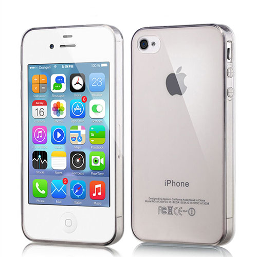 Ultra-thin Transparent Gel Soft Cover for Apple iPhone 4 Gray