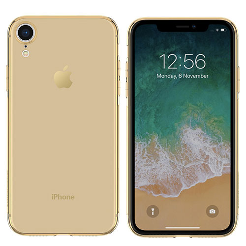 Ultra-thin Transparent Gel Soft Cover for Apple iPhone XR Gold