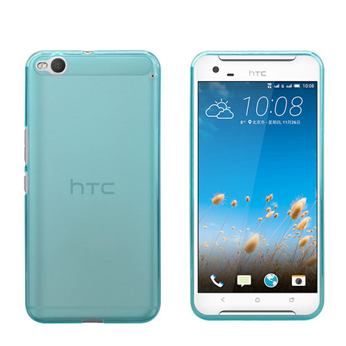 Ultra-thin Transparent Gel Soft Cover for HTC One X9 Blue