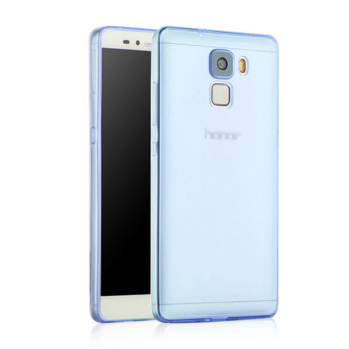 Ultra-thin Transparent Gel Soft Cover for Huawei Honor 7 Dual SIM Blue