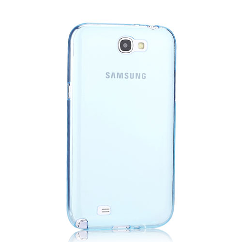 Ultra-thin Transparent Gel Soft Cover for Samsung Galaxy Note 2 N7100 N7105 Blue