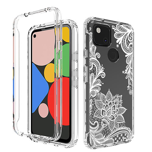 Ultra-thin Transparent Gel Soft Matte Finish Front and Back Case 360 Degrees Cover for Google Pixel 4a White