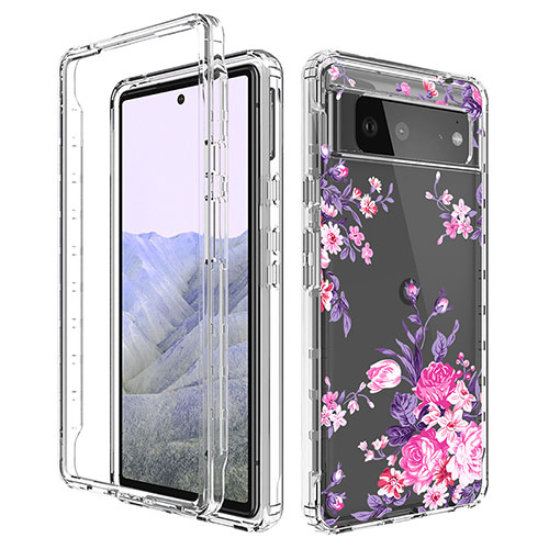 Ultra-thin Transparent Gel Soft Matte Finish Front and Back Case 360 Degrees Cover for Google Pixel 6 Pro 5G Pink