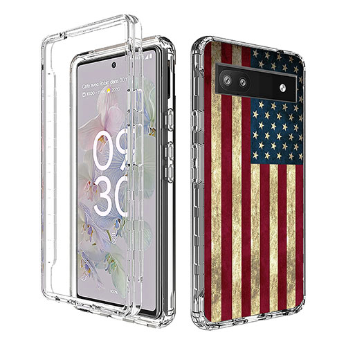 Ultra-thin Transparent Gel Soft Matte Finish Front and Back Case 360 Degrees Cover for Google Pixel 6a 5G Mixed