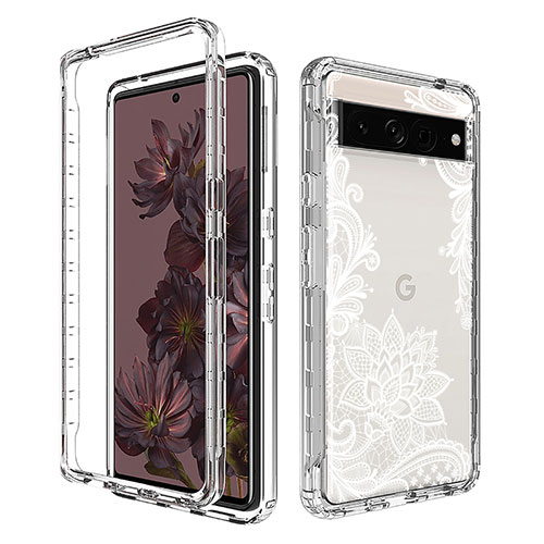 Ultra-thin Transparent Gel Soft Matte Finish Front and Back Case 360 Degrees Cover for Google Pixel 7 Pro 5G White