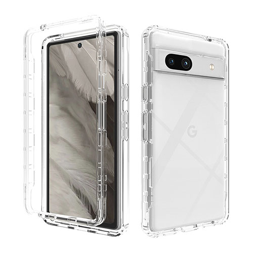 Ultra-thin Transparent Gel Soft Matte Finish Front and Back Case 360 Degrees Cover for Google Pixel 7a 5G Clear