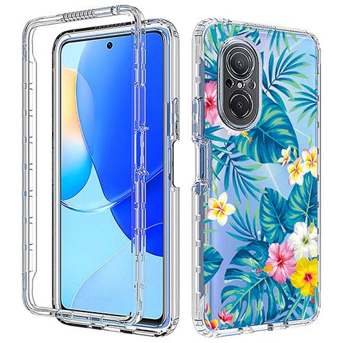 Ultra-thin Transparent Gel Soft Matte Finish Front and Back Case 360 Degrees Cover for Huawei Nova 9 SE Cyan