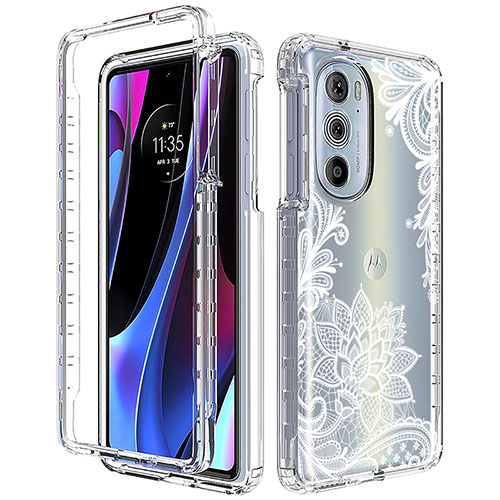 Ultra-thin Transparent Gel Soft Matte Finish Front and Back Case 360 Degrees Cover for Motorola Moto Edge 30 Pro 5G White