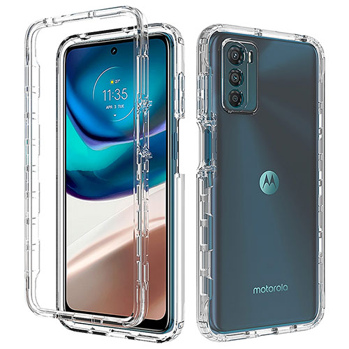 Ultra-thin Transparent Gel Soft Matte Finish Front and Back Case 360 Degrees Cover for Motorola Moto G42 Clear