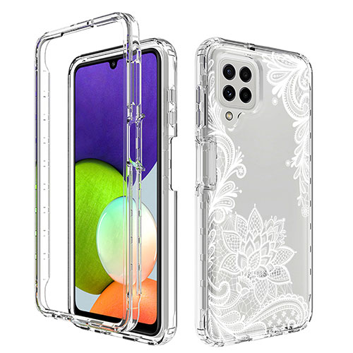 Ultra-thin Transparent Gel Soft Matte Finish Front and Back Case 360 Degrees Cover for Samsung Galaxy A22 4G White