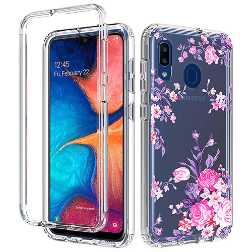 Ultra-thin Transparent Gel Soft Matte Finish Front and Back Case 360 Degrees Cover for Samsung Galaxy A30 Pink