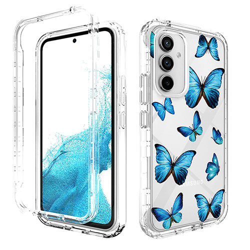 Ultra-thin Transparent Gel Soft Matte Finish Front and Back Case 360 Degrees Cover for Samsung Galaxy A54 5G Blue