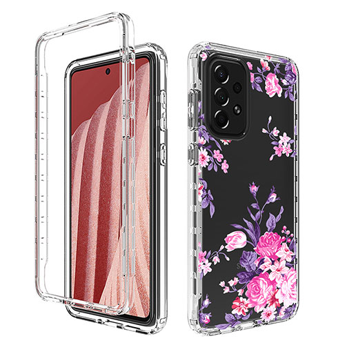 Ultra-thin Transparent Gel Soft Matte Finish Front and Back Case 360 Degrees Cover for Samsung Galaxy A73 5G Pink