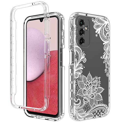 Ultra-thin Transparent Gel Soft Matte Finish Front and Back Case 360 Degrees Cover for Samsung Galaxy M44 5G White