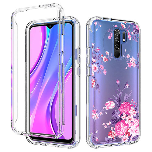 Ultra-thin Transparent Gel Soft Matte Finish Front and Back Case 360 Degrees Cover for Xiaomi Redmi 9 Prime India Pink