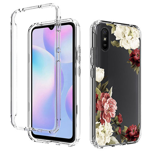 Ultra-thin Transparent Gel Soft Matte Finish Front and Back Case 360 Degrees Cover for Xiaomi Redmi 9A Brown