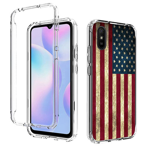 Ultra-thin Transparent Gel Soft Matte Finish Front and Back Case 360 Degrees Cover for Xiaomi Redmi 9AT Mixed