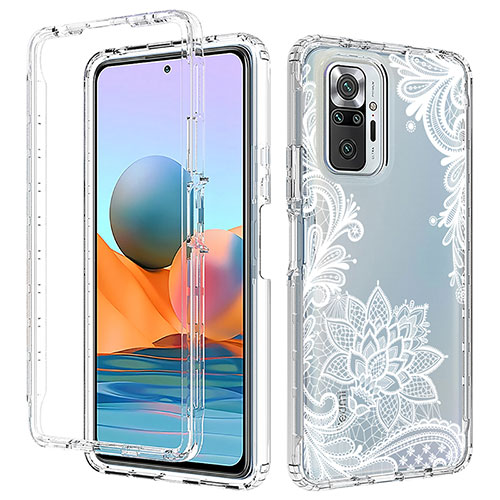 Ultra-thin Transparent Gel Soft Matte Finish Front and Back Case 360 Degrees Cover for Xiaomi Redmi Note 10 Pro 4G White