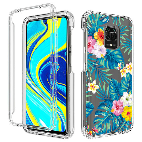 Ultra-thin Transparent Gel Soft Matte Finish Front and Back Case 360 Degrees Cover for Xiaomi Redmi Note 9 Pro Max Sky Blue