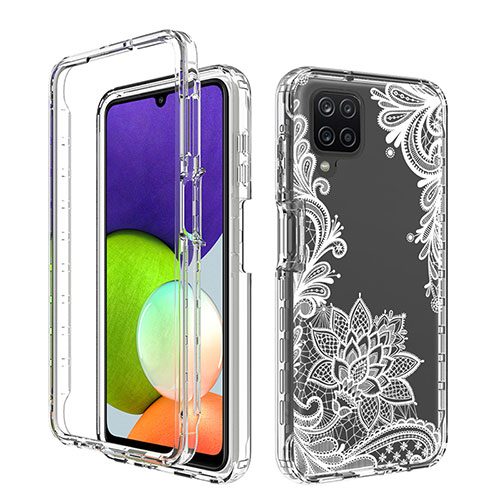 Ultra-thin Transparent Gel Soft Matte Finish Front and Back Case 360 Degrees Cover JX1 for Samsung Galaxy A22 4G White