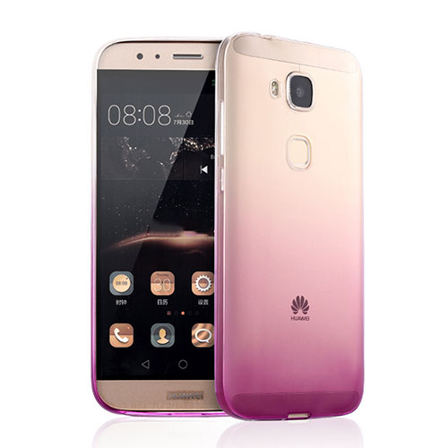 Ultra-thin Transparent Gradient Soft Cover for Huawei G7 Plus Pink