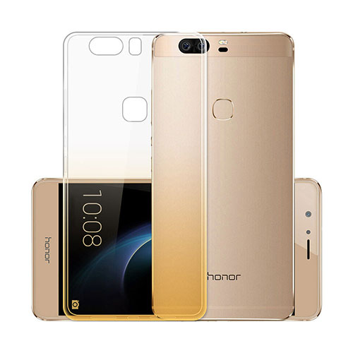 Ultra-thin Transparent Gradient Soft Cover for Huawei Honor V8 Yellow