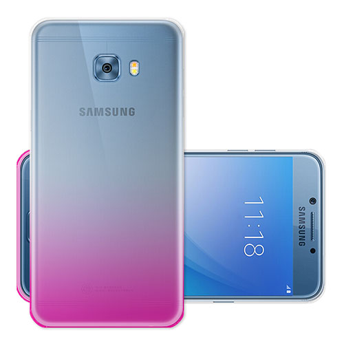 Ultra-thin Transparent Gradient Soft Cover for Samsung Galaxy C5 Pro C5010 Pink