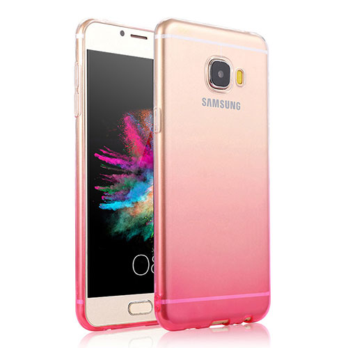 Ultra-thin Transparent Gradient Soft Cover for Samsung Galaxy C5 SM-C5000 Pink