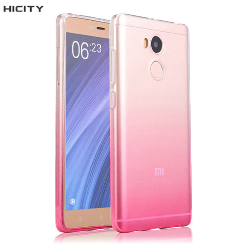 Ultra-thin Transparent Gradient Soft Cover for Xiaomi Redmi 4 Prime High Edition Pink