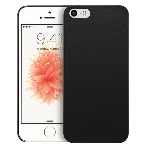 Ultra-thin Transparent Matte Finish Case for Apple iPhone SE Black