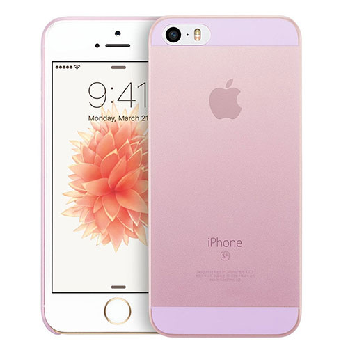 Ultra-thin Transparent Matte Finish Case for Apple iPhone SE Pink