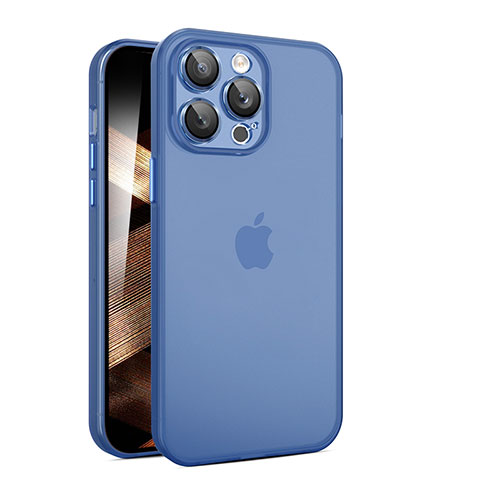 Ultra-thin Transparent Matte Finish Case QC for Apple iPhone 16 Pro Max Blue