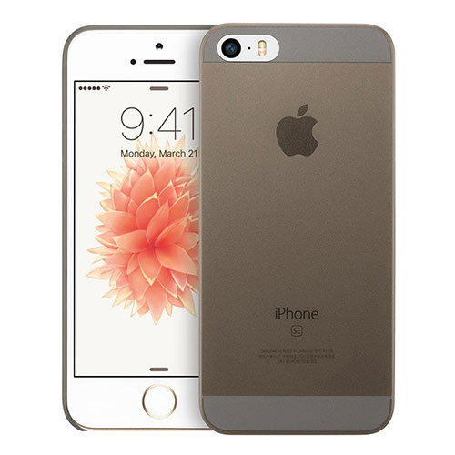 Ultra-thin Transparent Plastic Case for Apple iPhone SE Gray