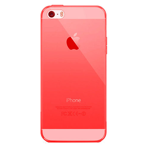 Ultra-thin Transparent Silicone Matte Finish Case for Apple iPhone 5 Red