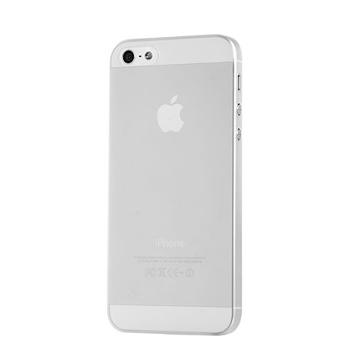 Ultra-thin Transparent Silicone Matte Finish Case for Apple iPhone 5 White