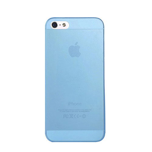 Ultra-thin Transparent Silicone Matte Finish Cover for Apple iPhone 5S Blue