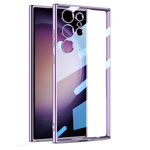 Ultra-thin Transparent TPU Soft Case Cover AC1 for Samsung Galaxy S21 Ultra 5G Purple