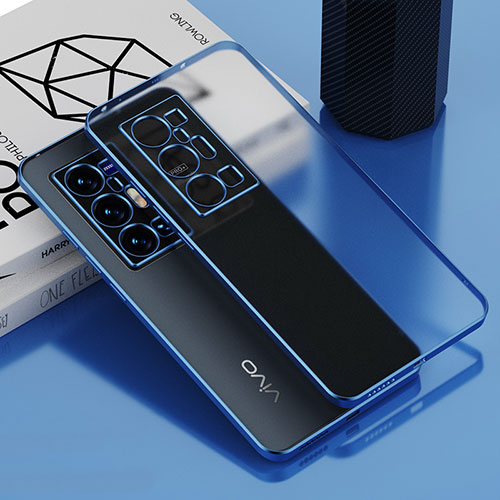 Ultra-thin Transparent TPU Soft Case Cover AN1 for Vivo X70 Pro+ Plus 5G Blue
