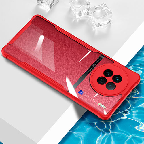 Ultra-thin Transparent TPU Soft Case Cover BH1 for Vivo X90 Pro 5G Red