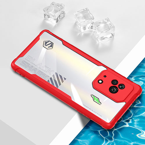 Ultra-thin Transparent TPU Soft Case Cover BH1 for Xiaomi Black Shark 5 5G Red